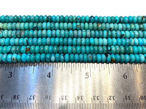 Natural Turquoise Rondelles (A Grade) - 6x3mm