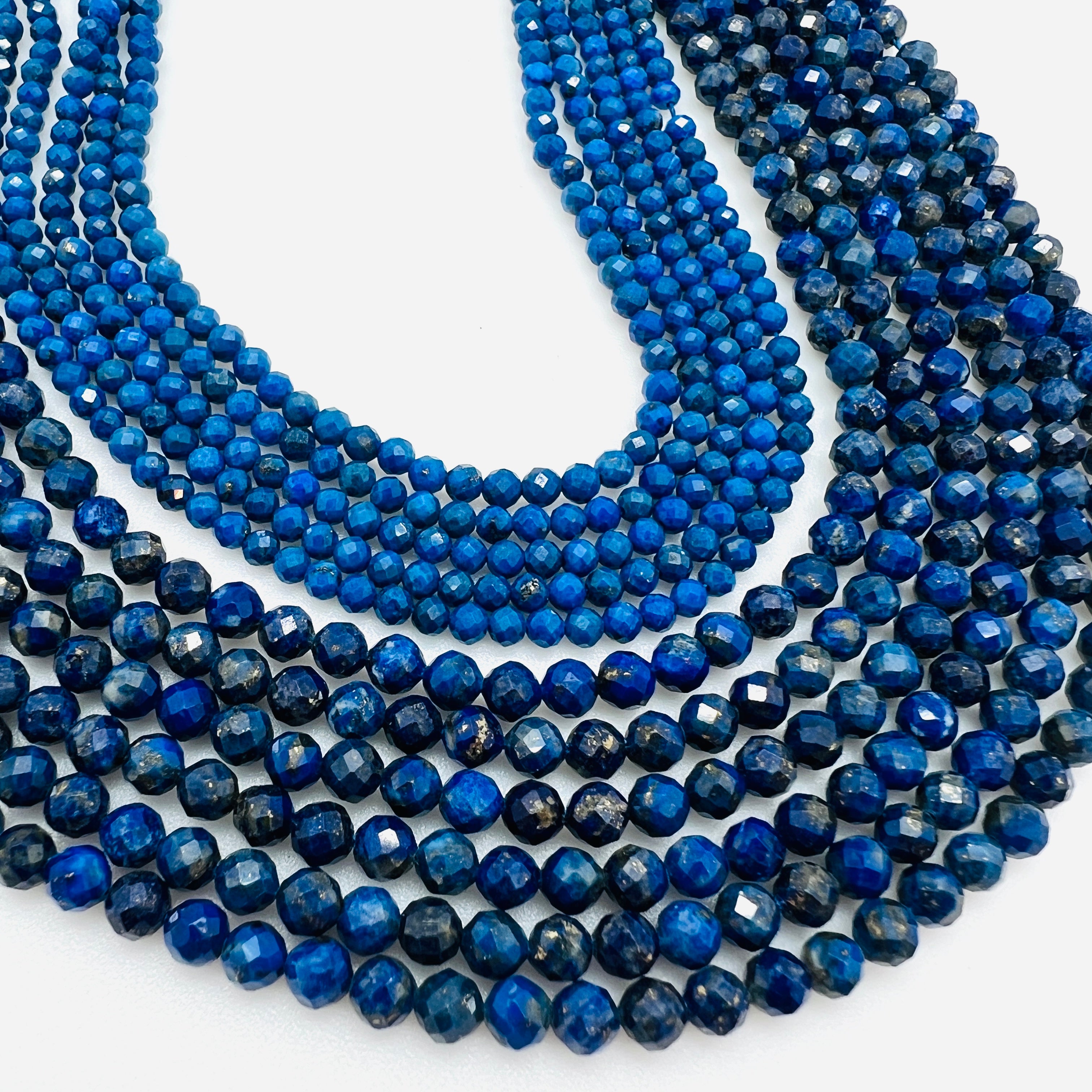 Lapis (A Grade) Tiny Faceted Rounds