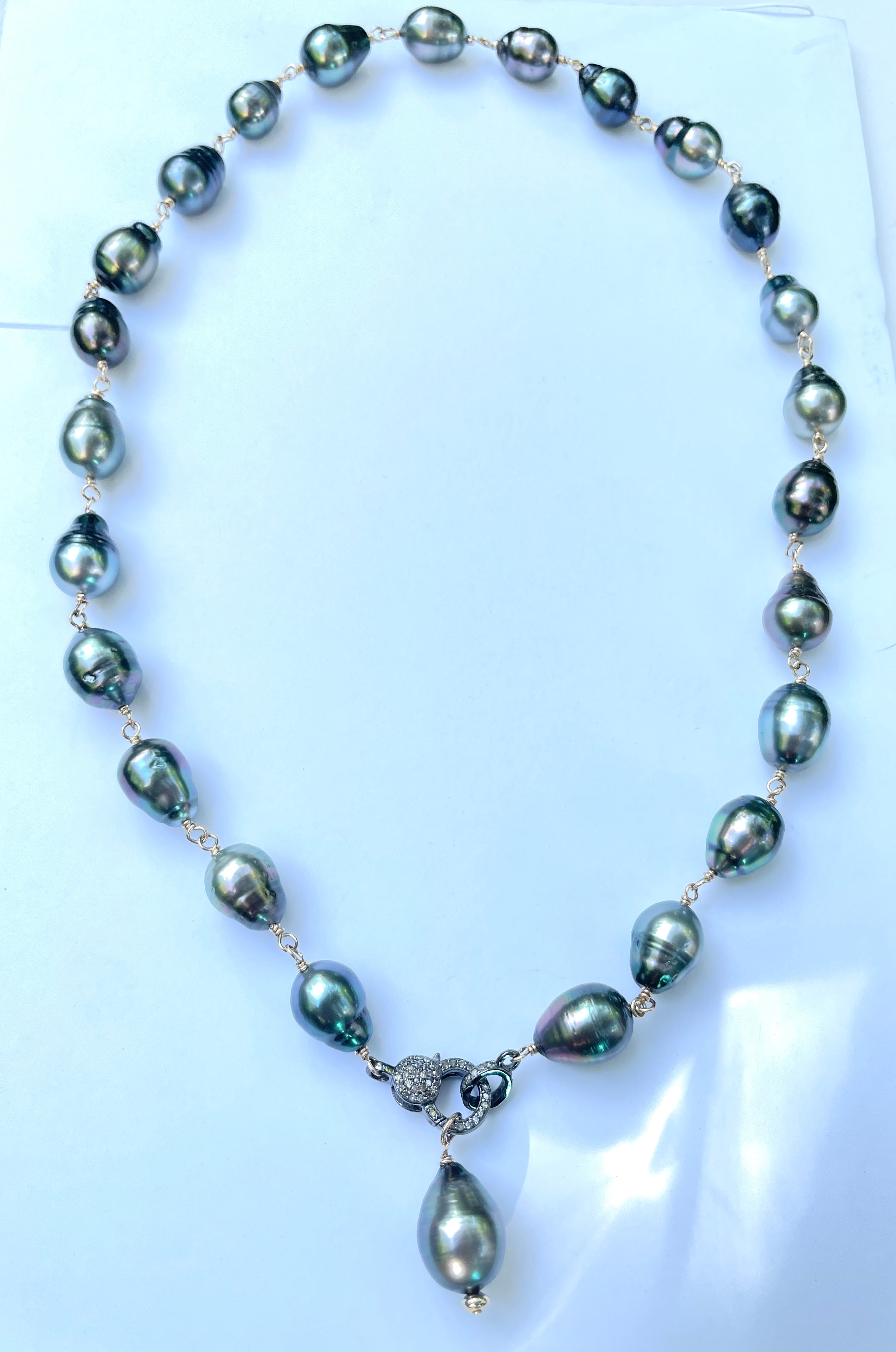 South Sea Tahitian Pearl Necklace with Diamond Clasp