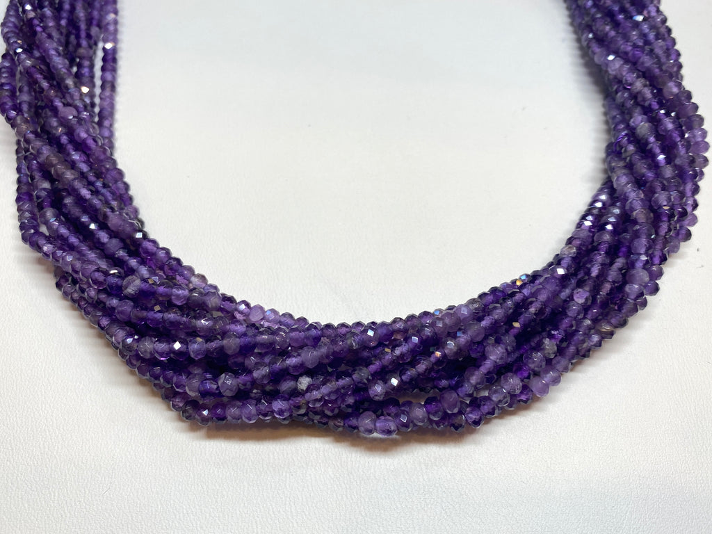 Amethyst - Faceted Rondelles 2x4mm