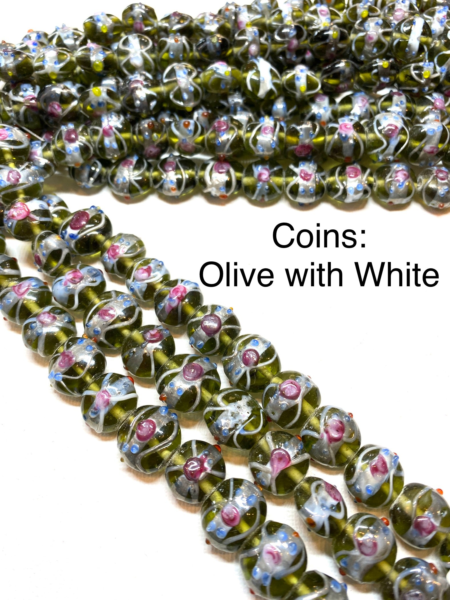 Venetian Style Glass Beads - Coins