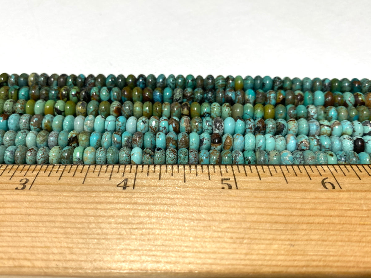 Natural Turquoise Rondelles - 6x3mm