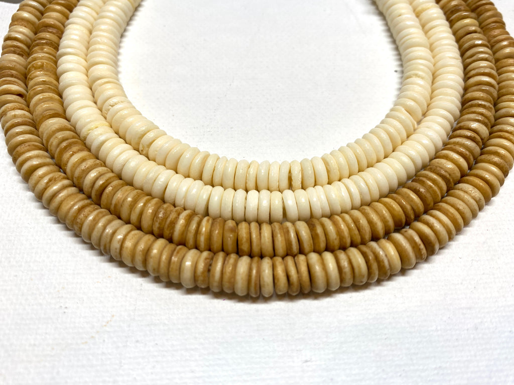 Bone Bead Strand - Saucer 6-7mm
