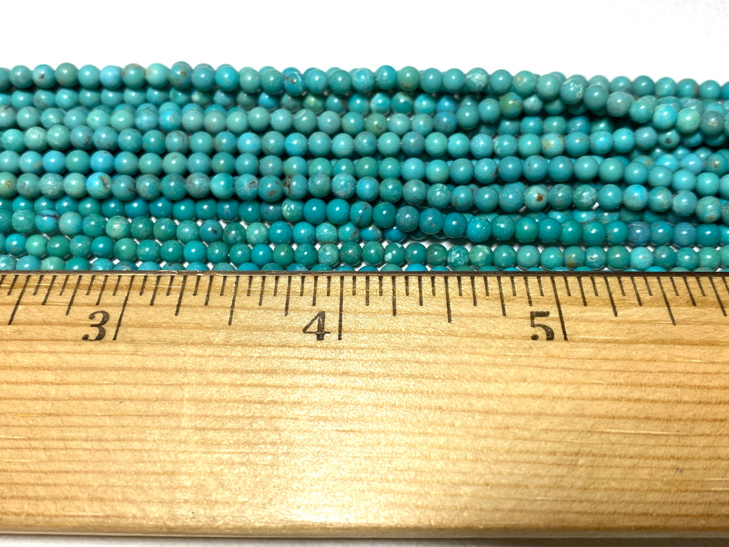 Natural Turquoise Rounds - 3mm