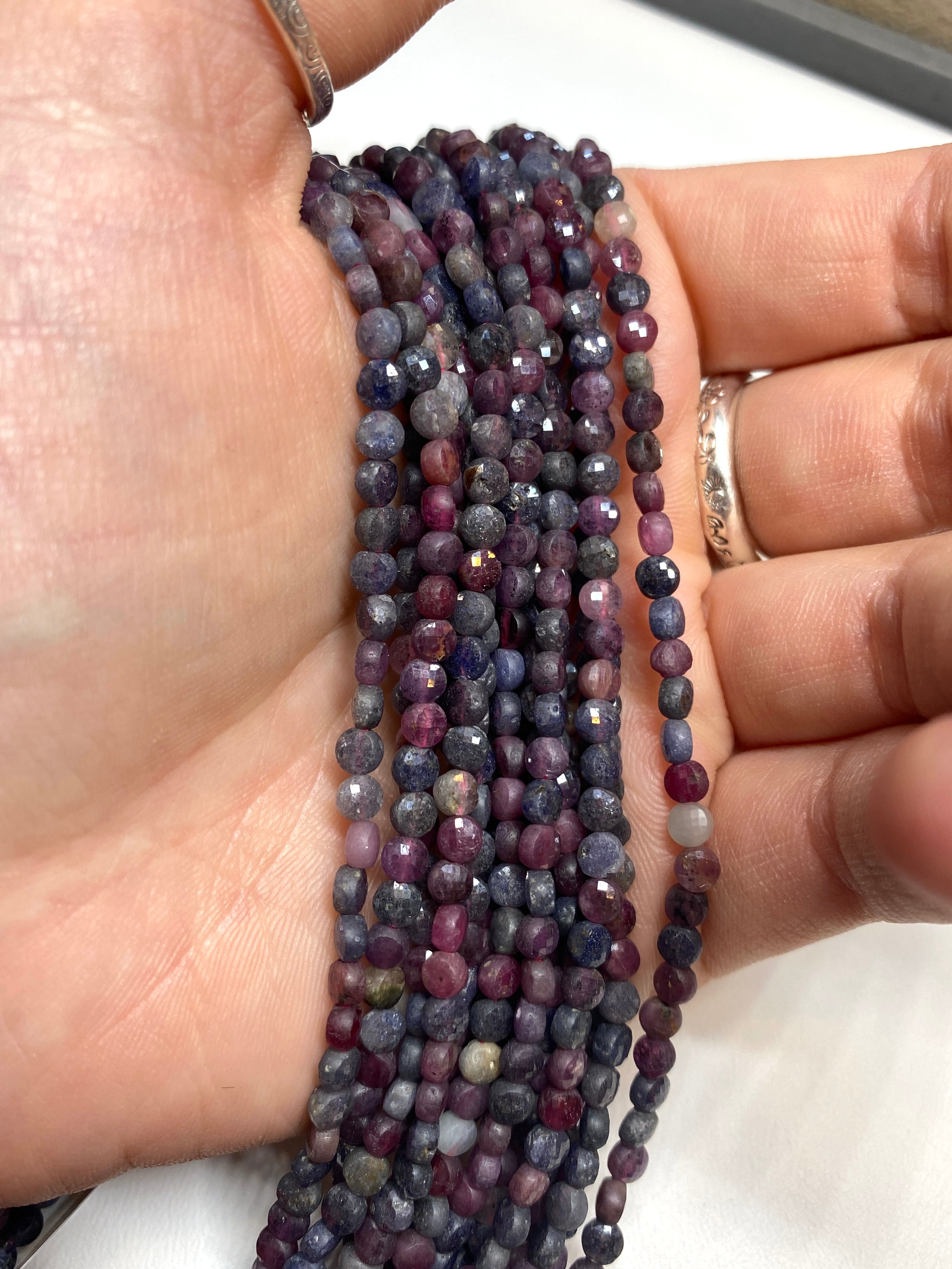 Ruby and Sapphire Faceted Coins