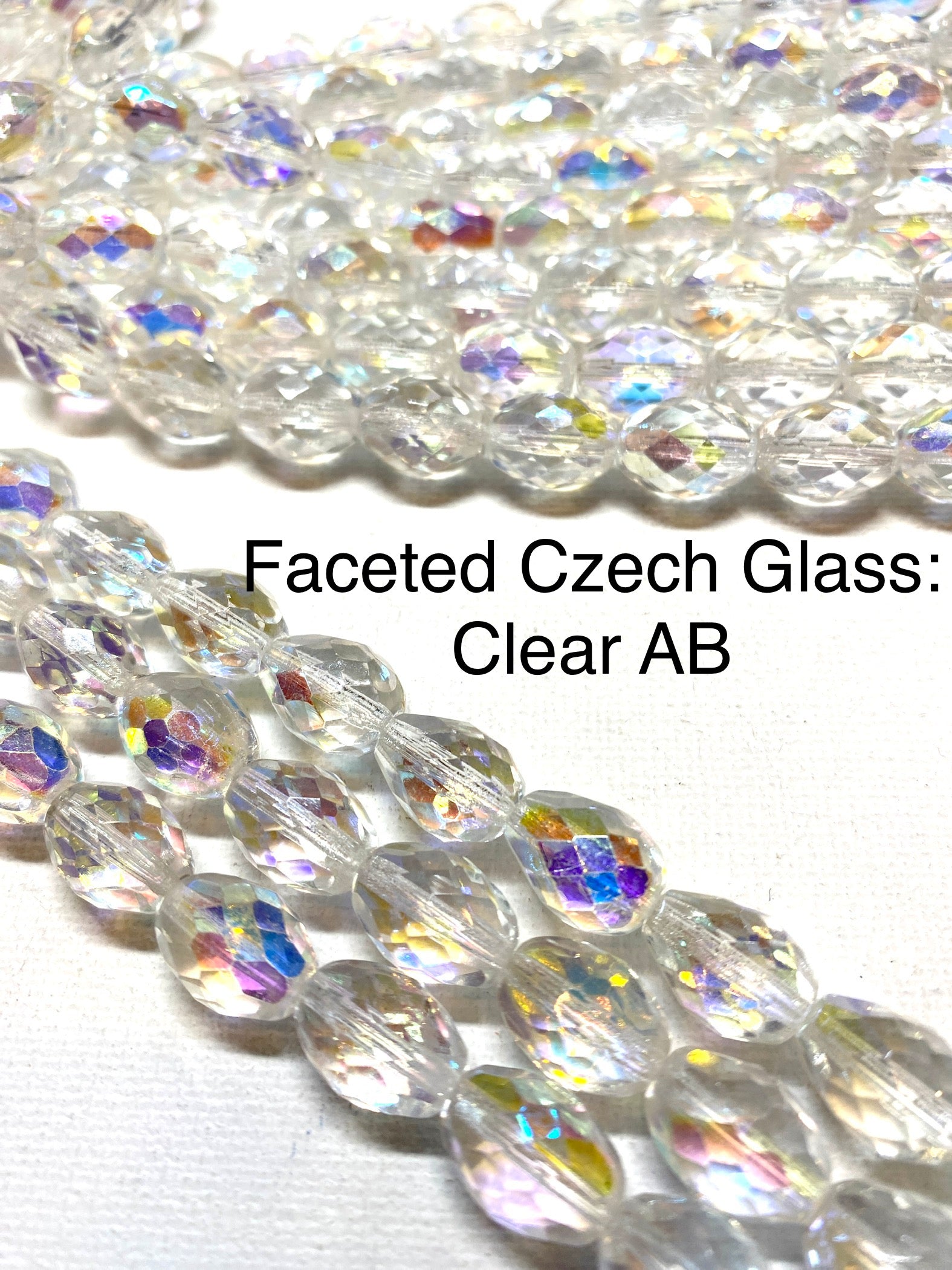 Large Faceted Czech Glass