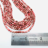 Rhodonite Faceted Rounds - 3mm