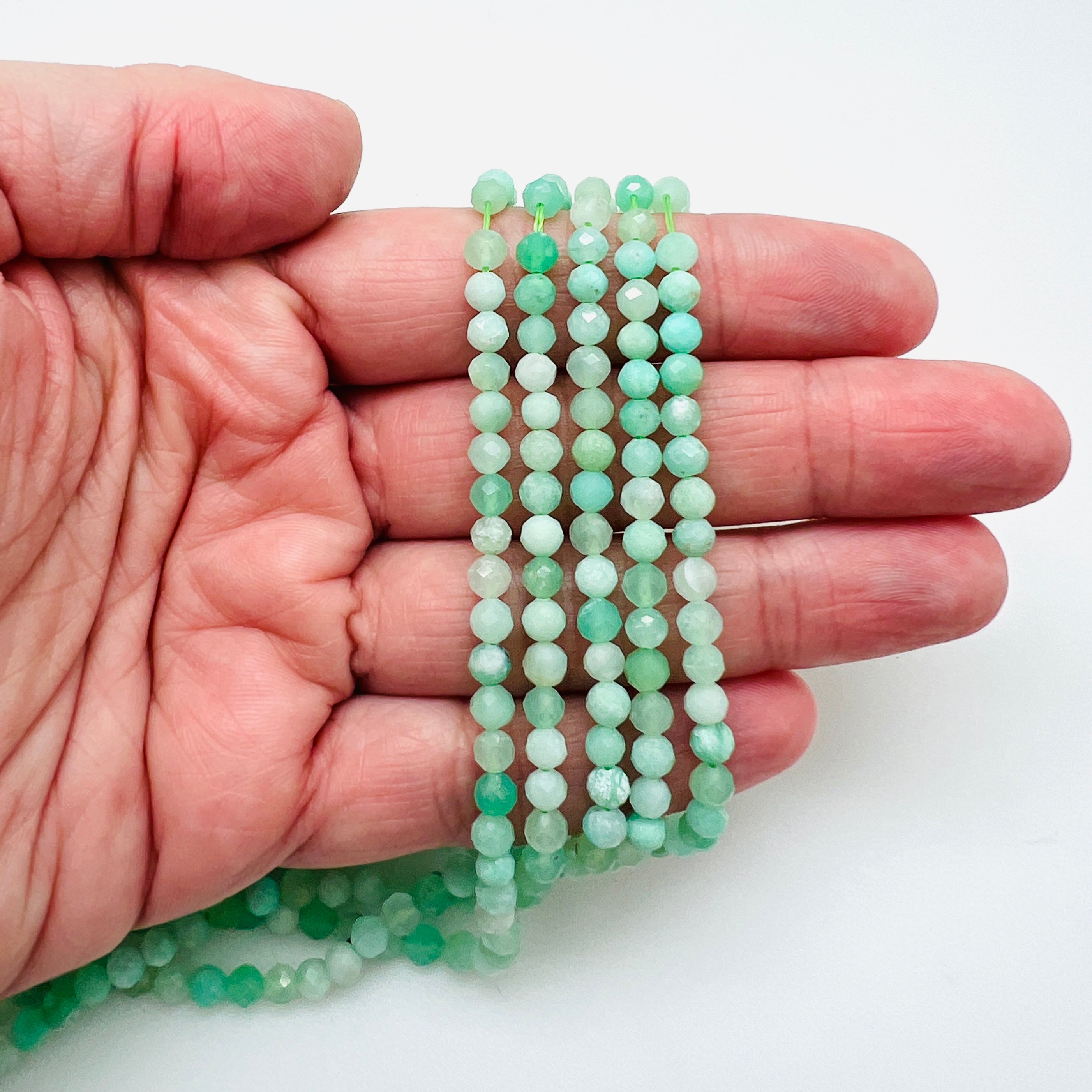 Australian Chrysoprase Faceted Rounds - 4mm