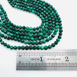 Malachite Faceted Rounds - 4mm