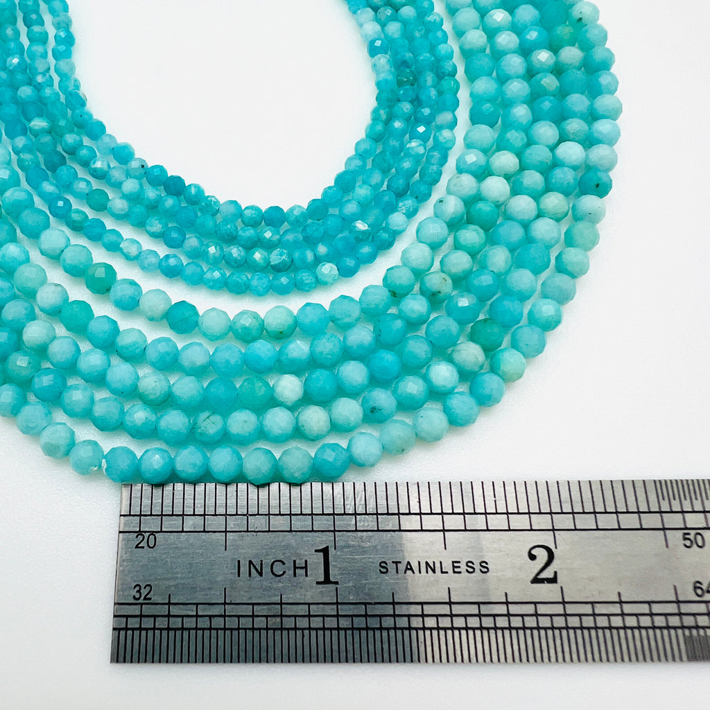 Aquamarine Faceted Rondelles - 3x5mm