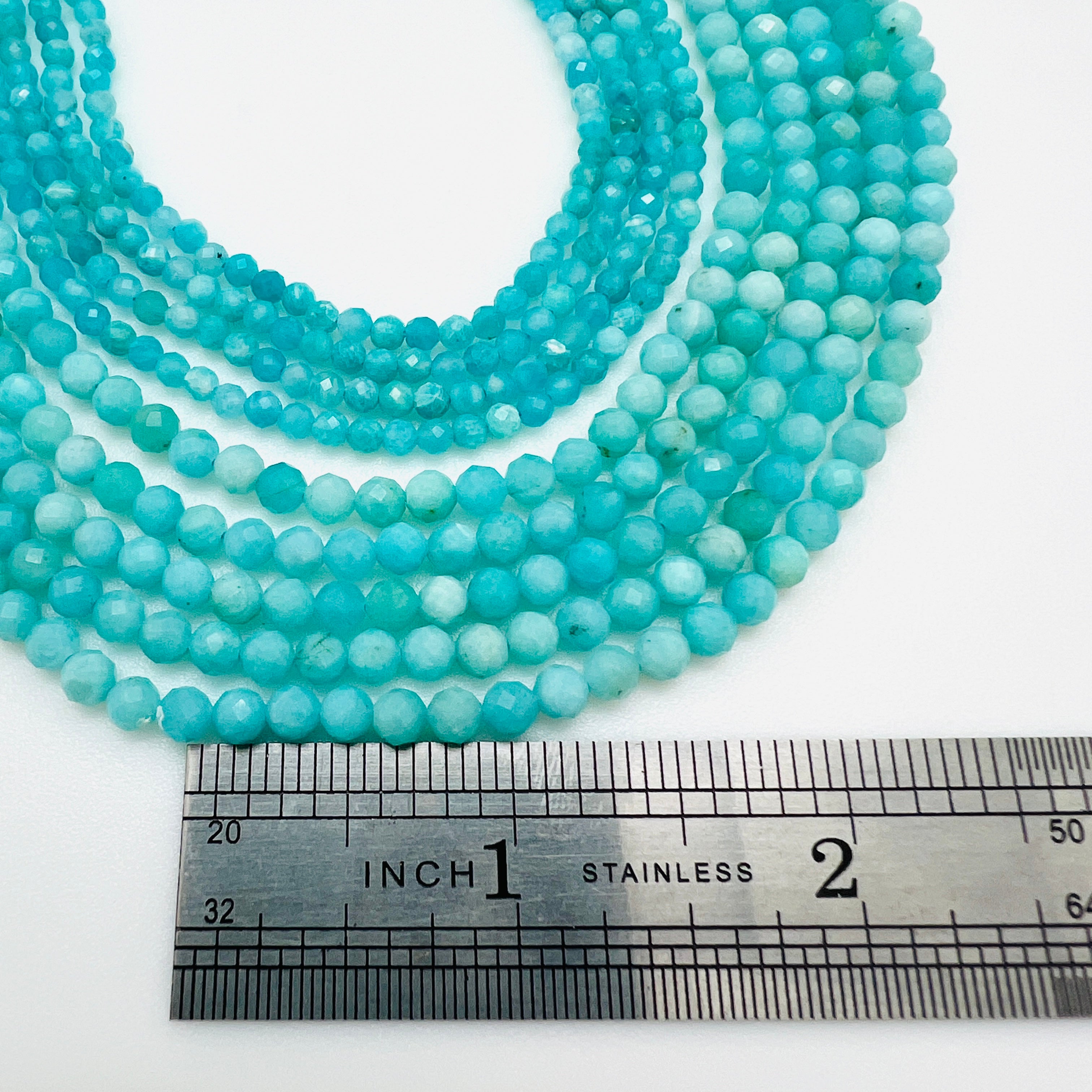 Aquamarine Faceted Rondelles - 3x5mm