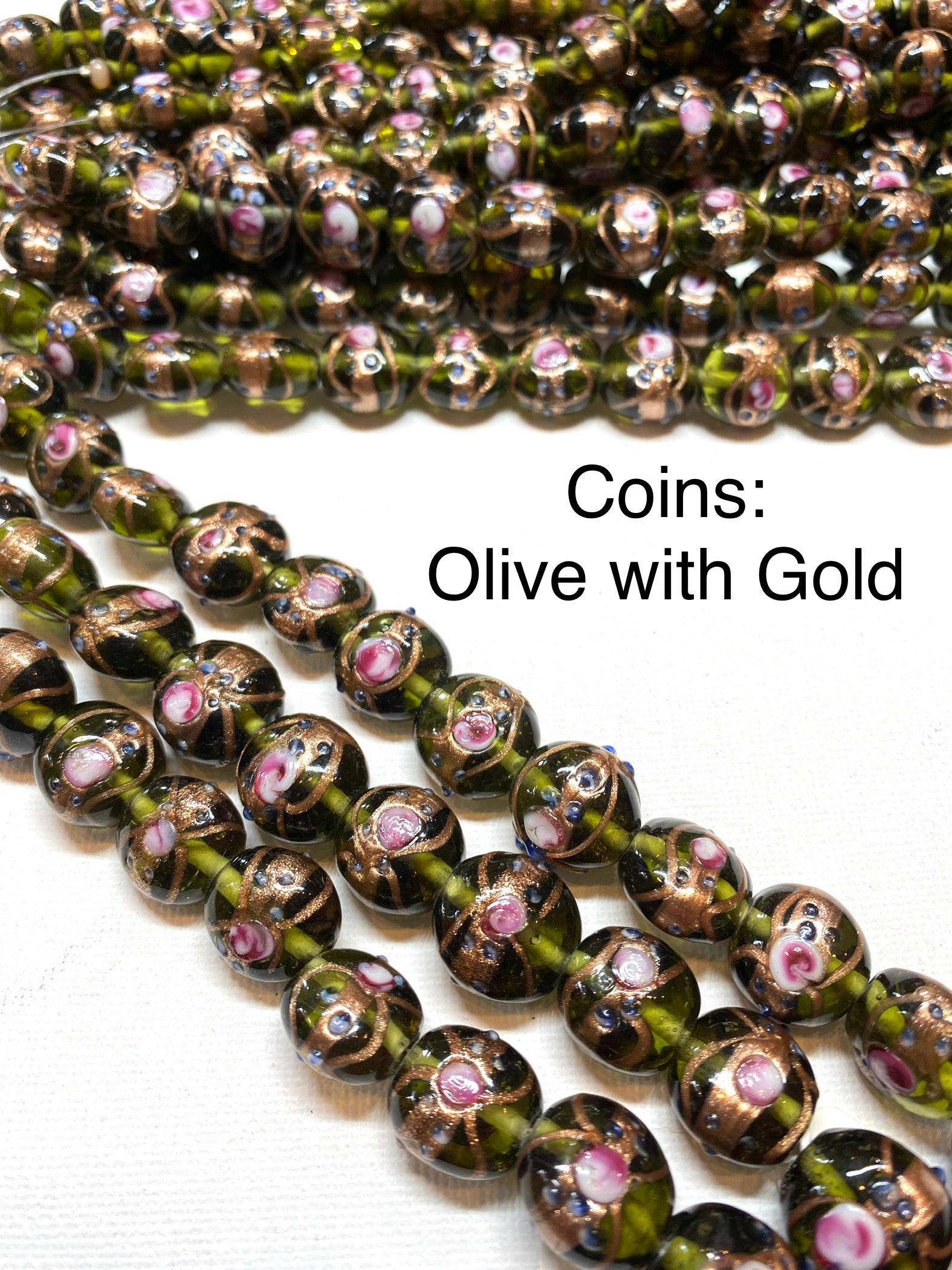 Venetian Style Glass Beads - Coins