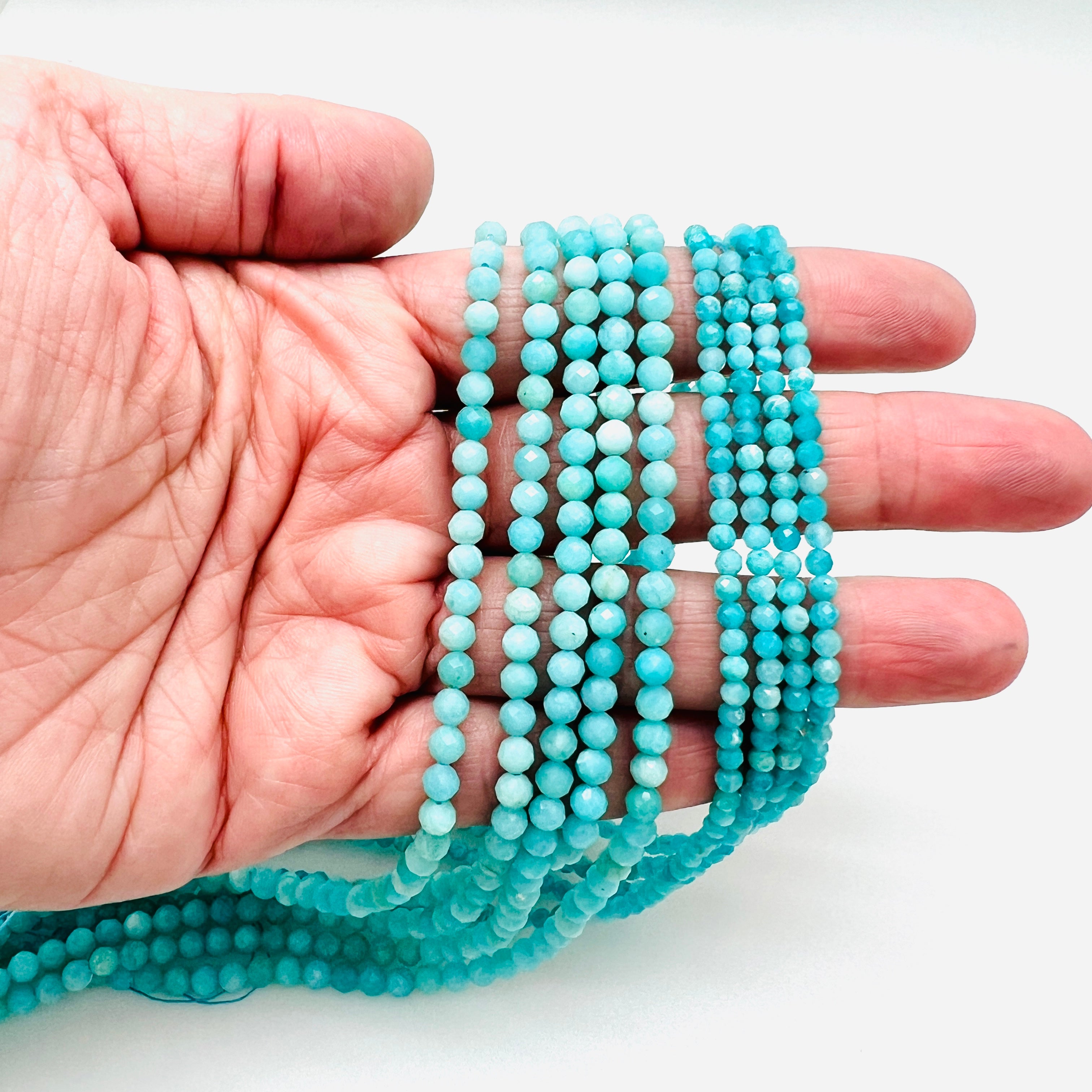 Aquamarine Faceted Rondelles - 3x5mm