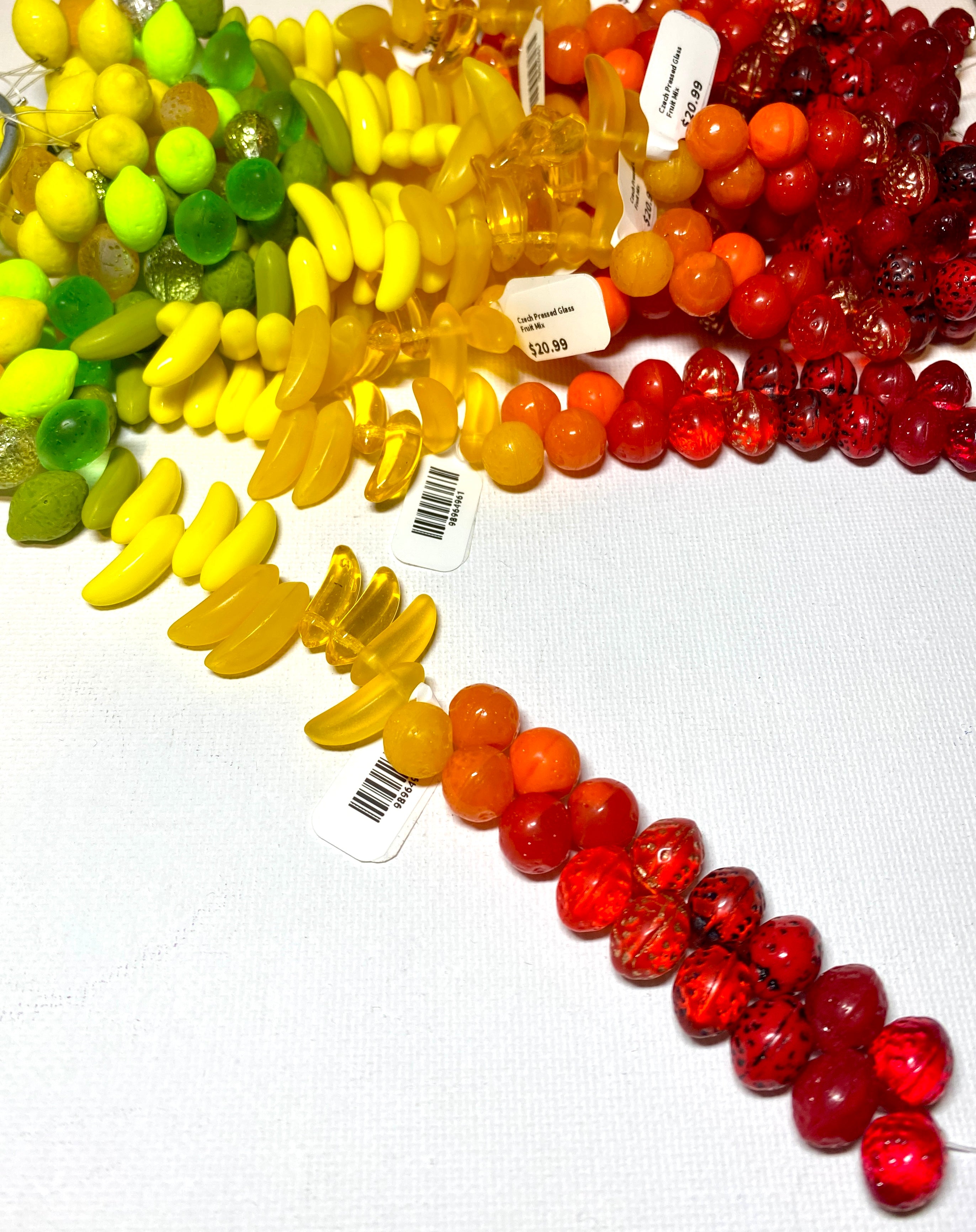 Czech Pressed Glass Fruit Mix
