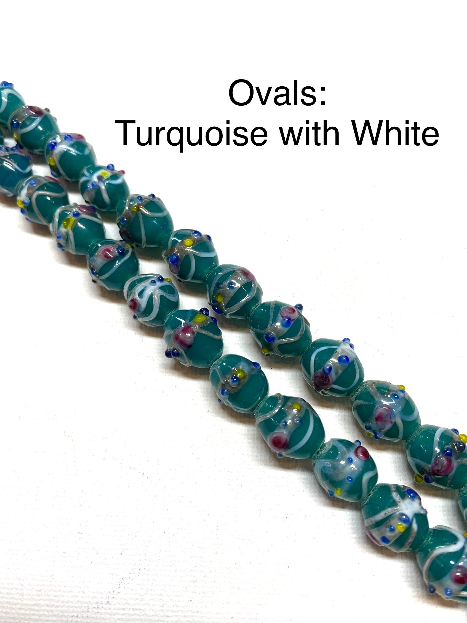 Venetian Style Glass Beads - Ovals