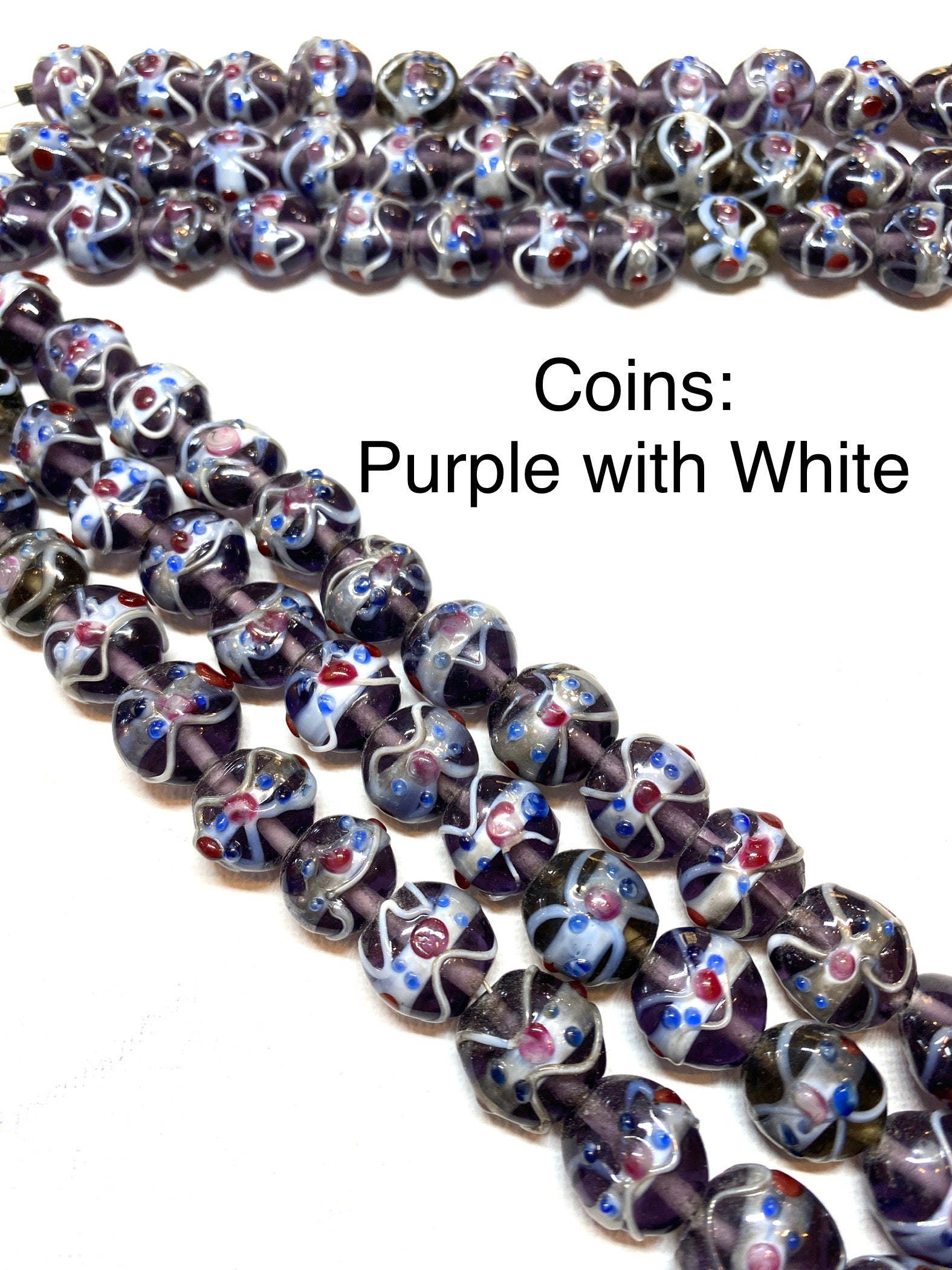 Venetian Style Glass Beads - Coins