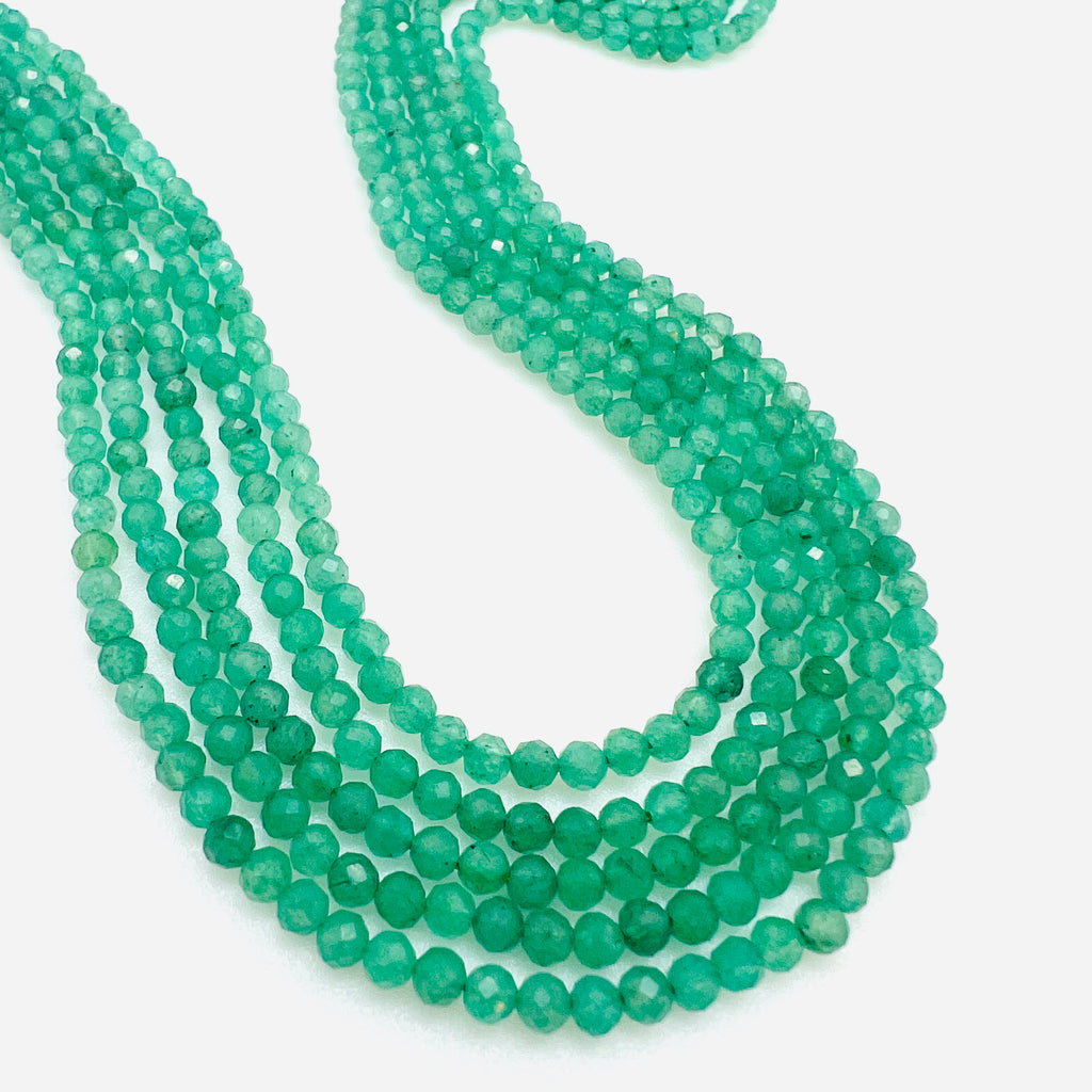 Aventurine Faceted Rounds - 3mm