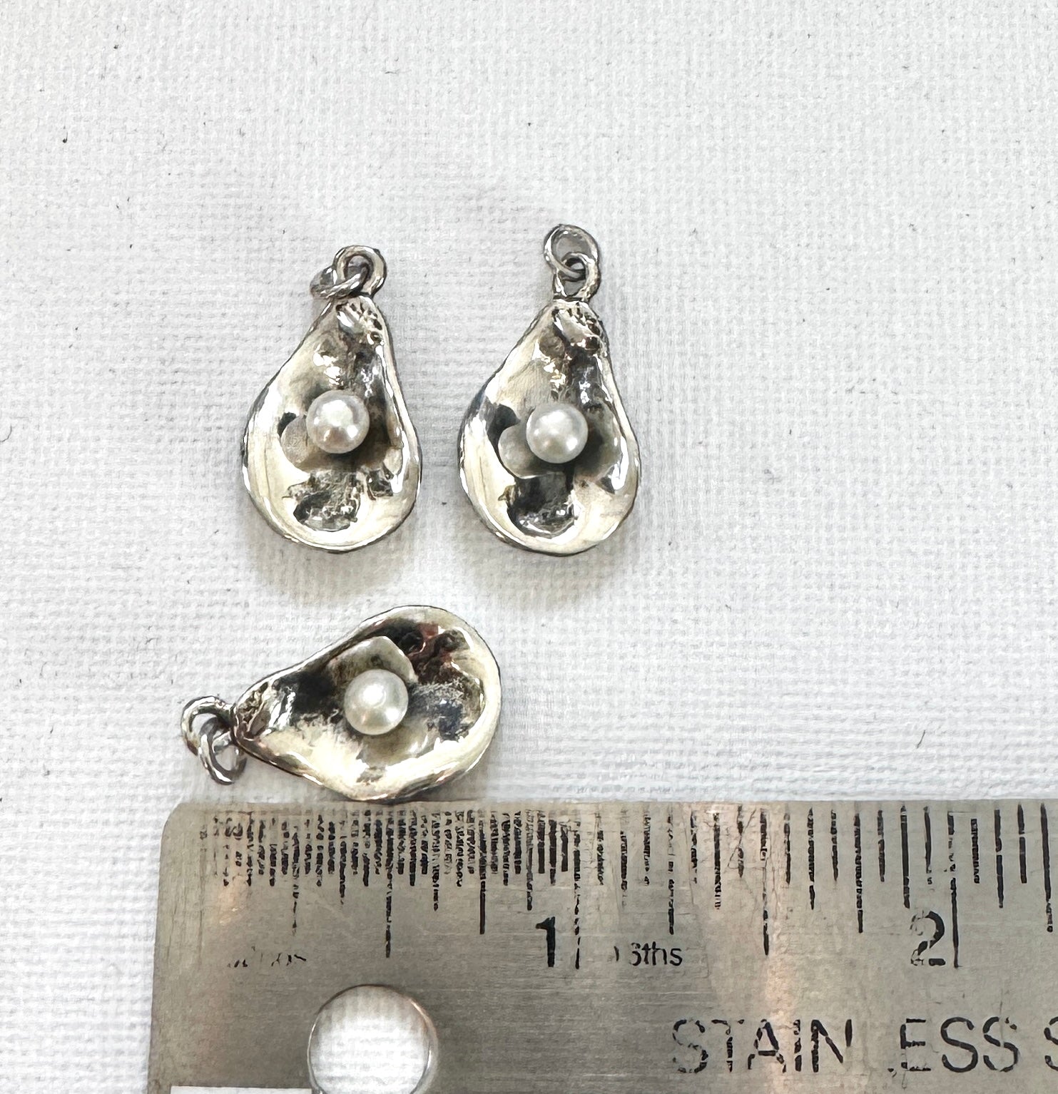 Sterling Silver Oyster Shell Pendants and Earrings