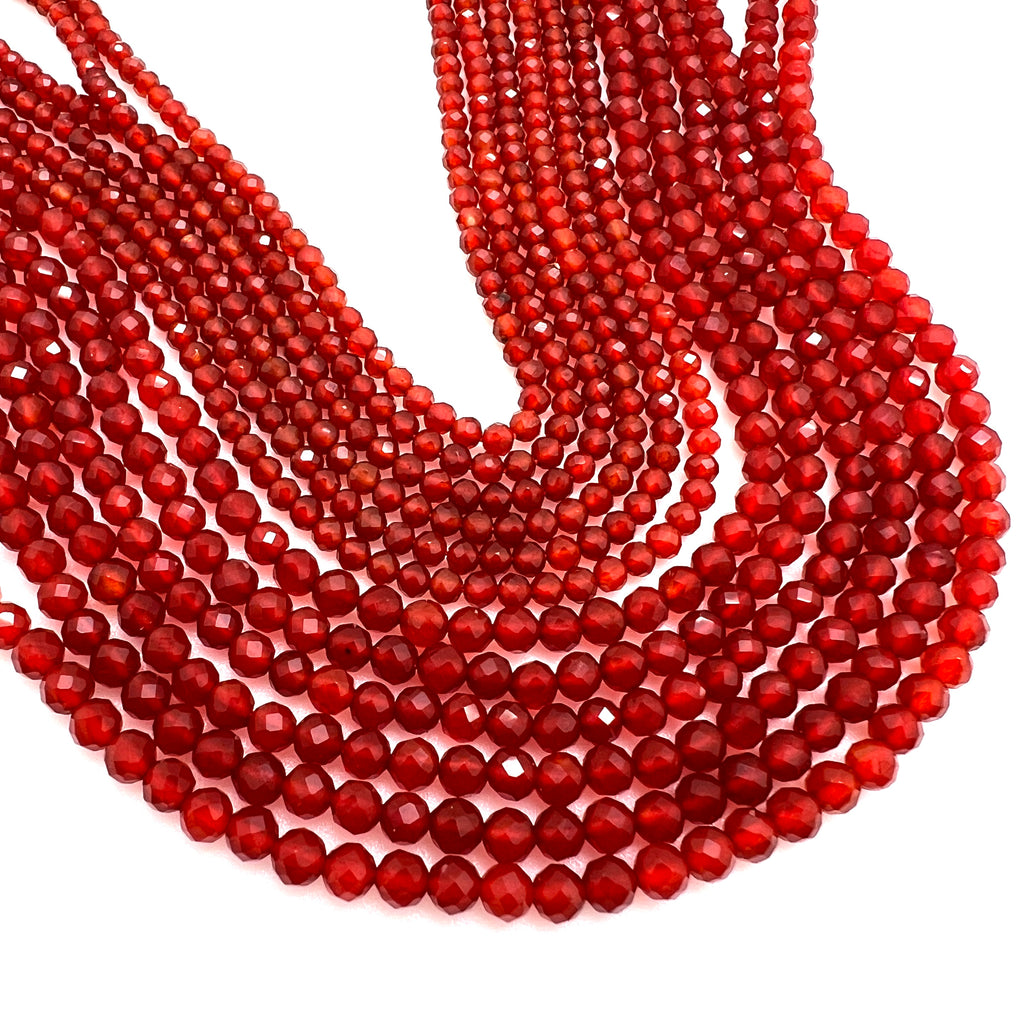 Carnelian Faceted Rounds
