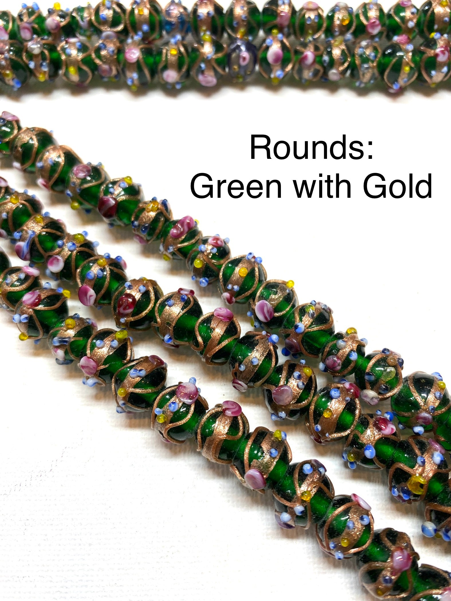 Venetian Style Glass Beads - Large Rounds