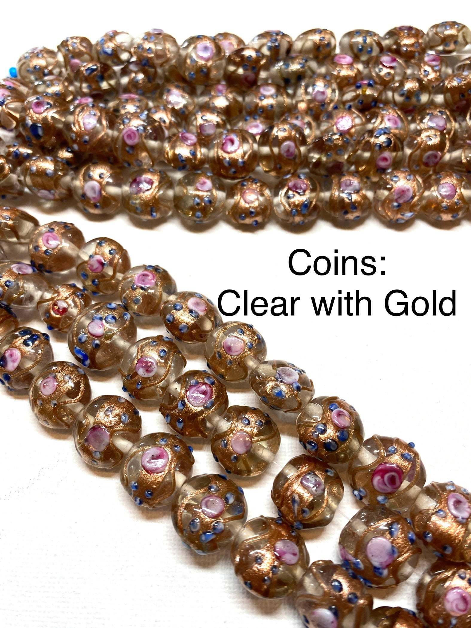 Venetian Style Glass Beads - Coins