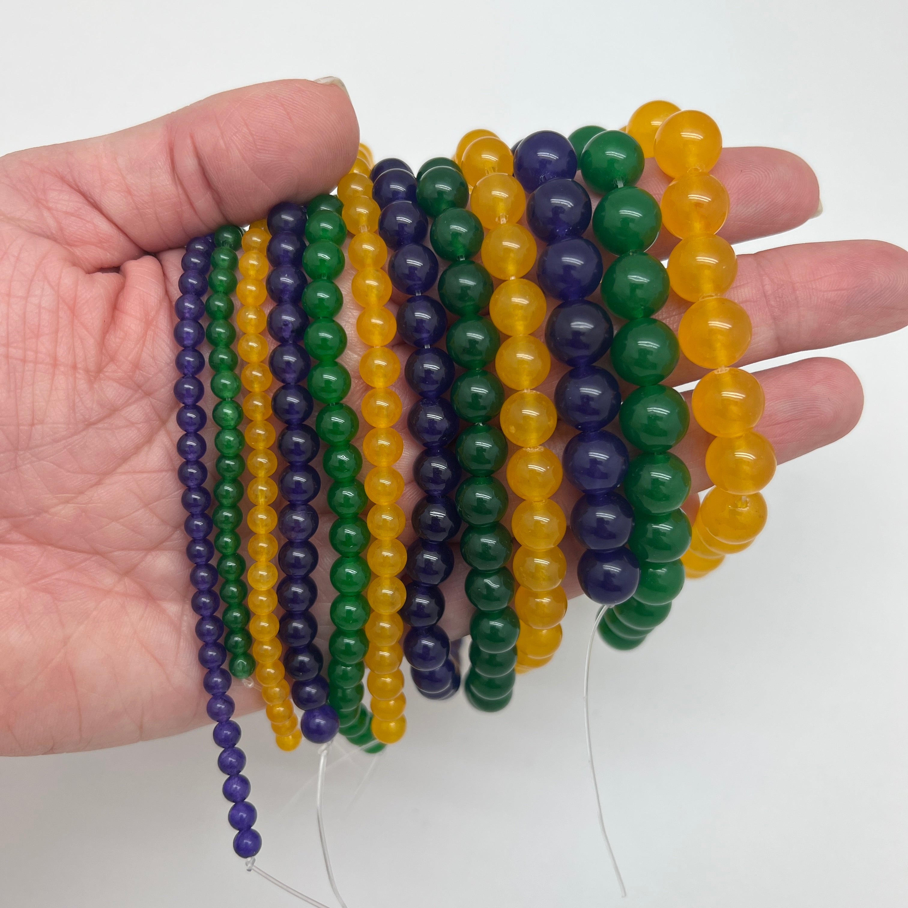 Mardi Gras Jade Mix - Smooth Round