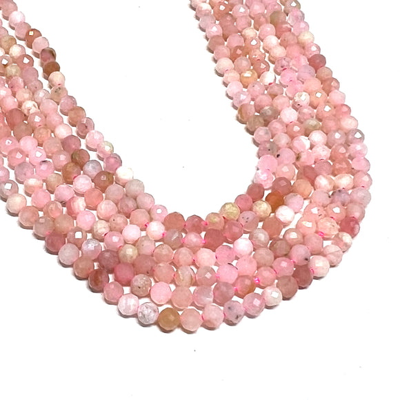 Pink Opal Faceted Rounds - 3mm