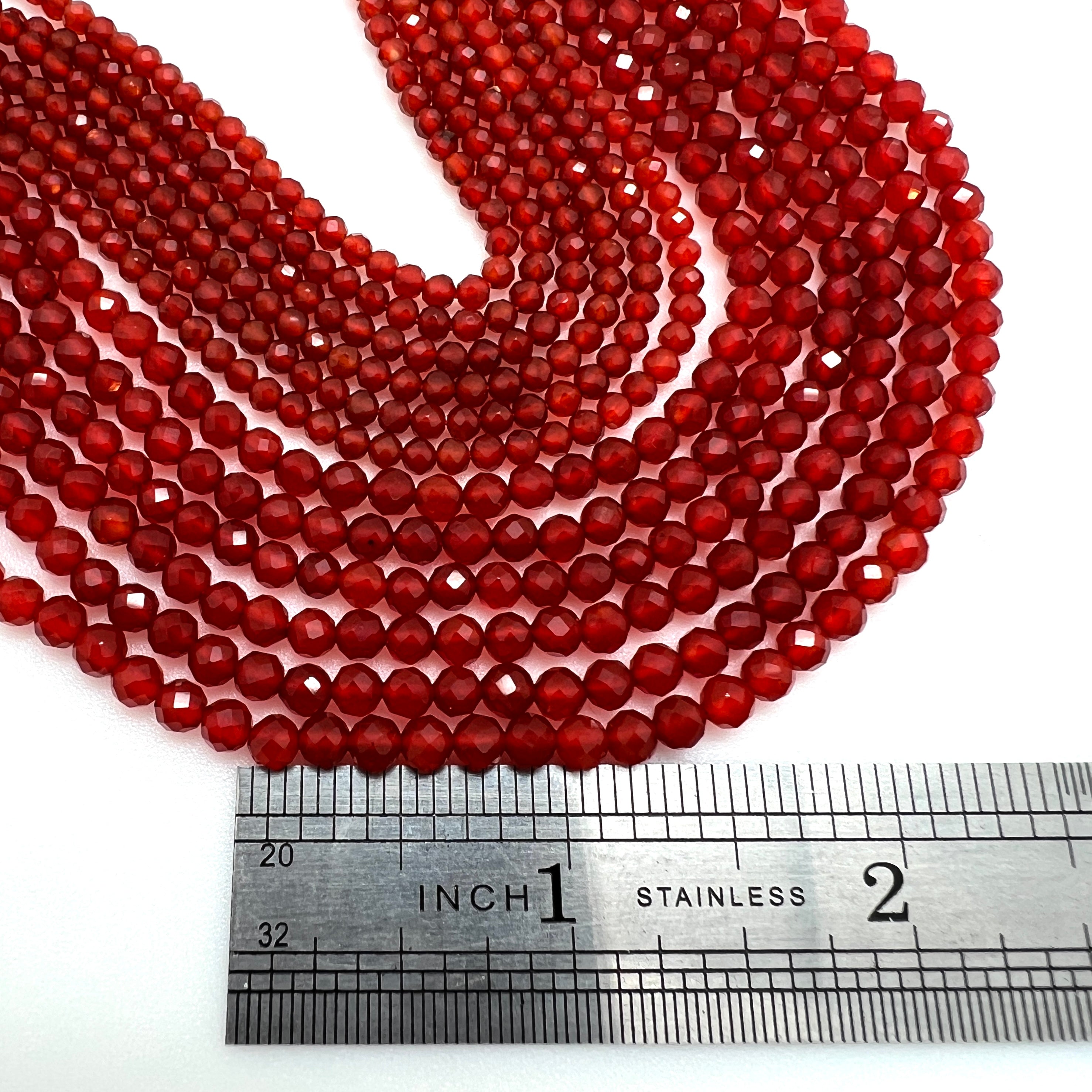 Carnelian Faceted Rounds