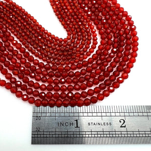 Carnelian Faceted Rounds