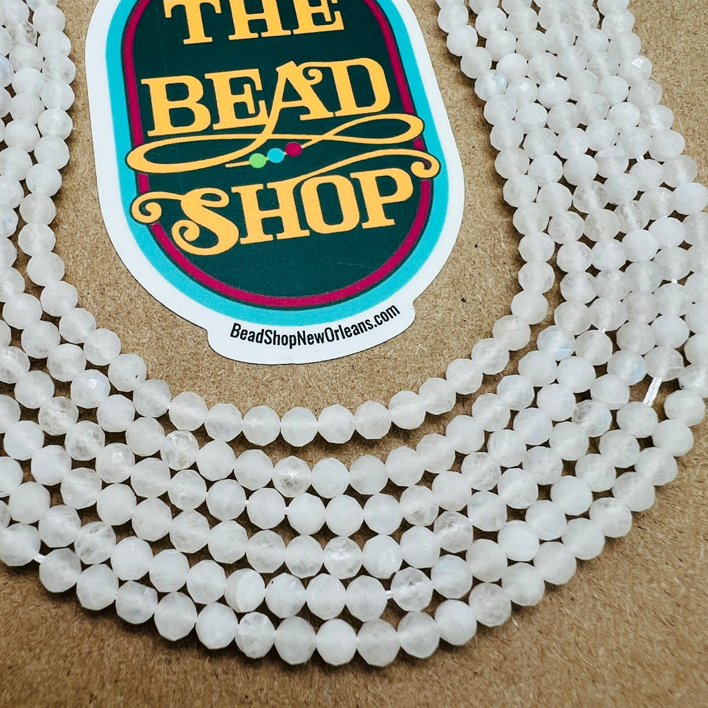 Rainbow Moonstone Faceted Rounds - 4mm