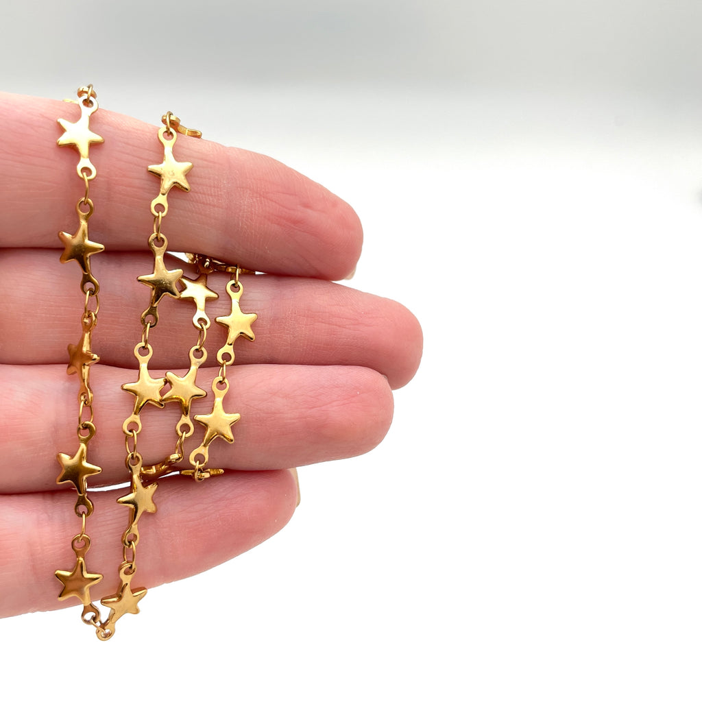 Plated Stainless Steel Star Necklace - 16"