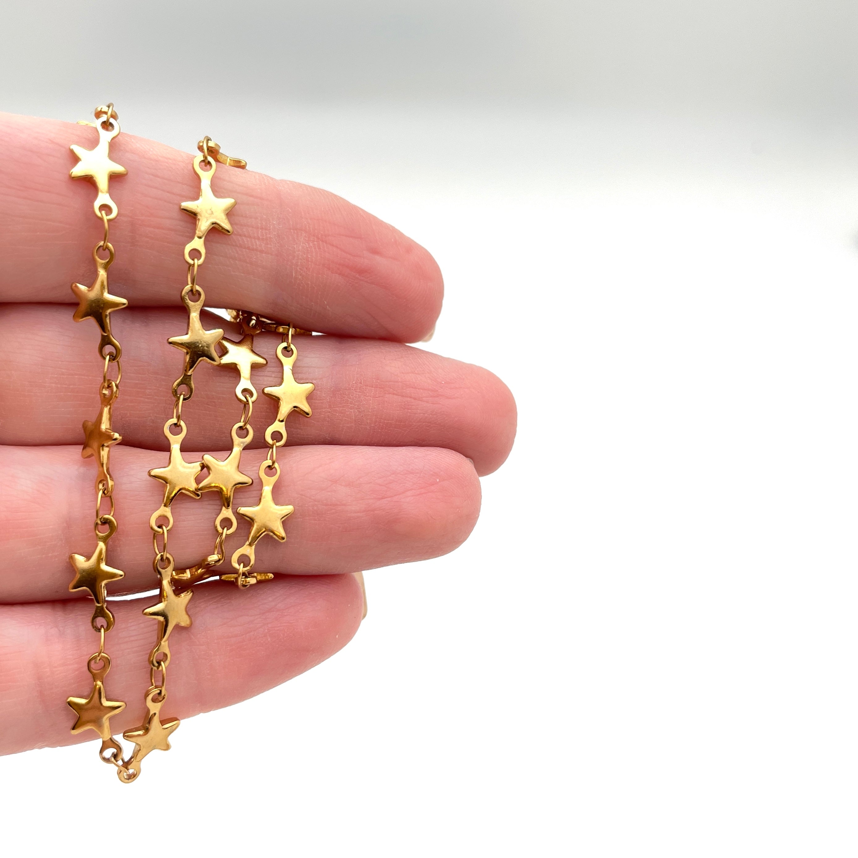 Plated Stainless Steel Star Necklace - 16"