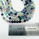 Rainbow Fluorite Faceted Rounds - 4mm
