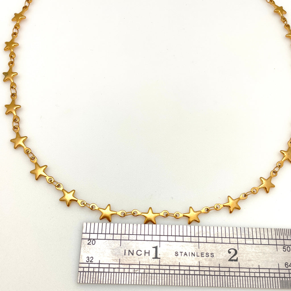 Plated Stainless Steel Star Necklace - 16"