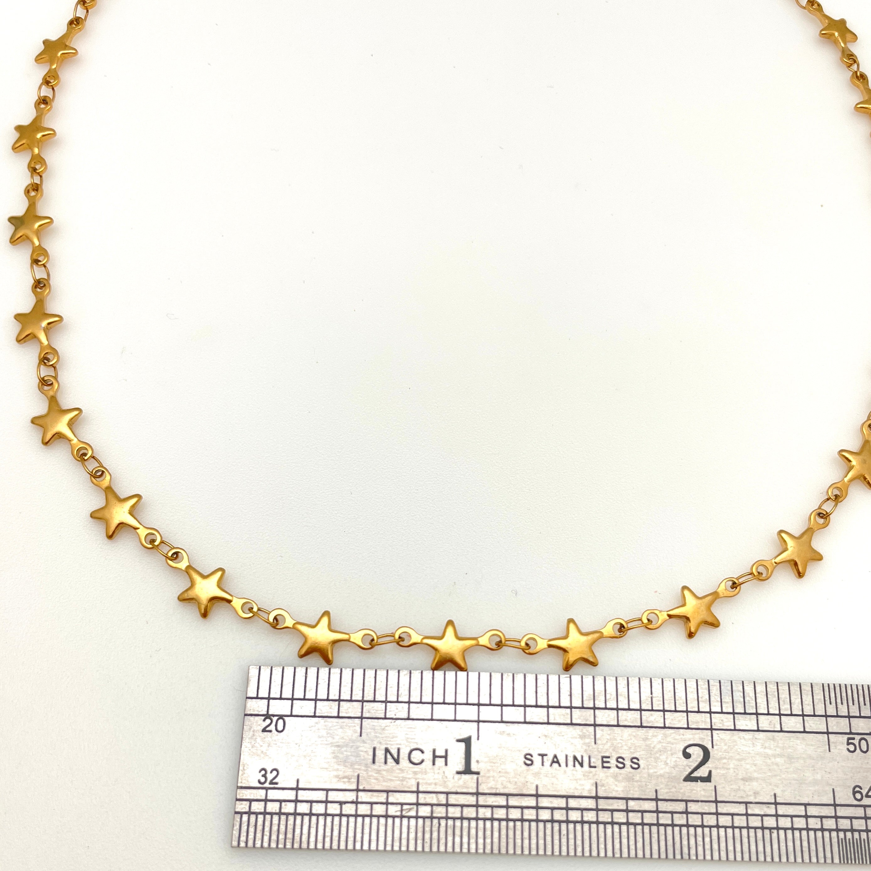 Plated Stainless Steel Star Necklace - 16"