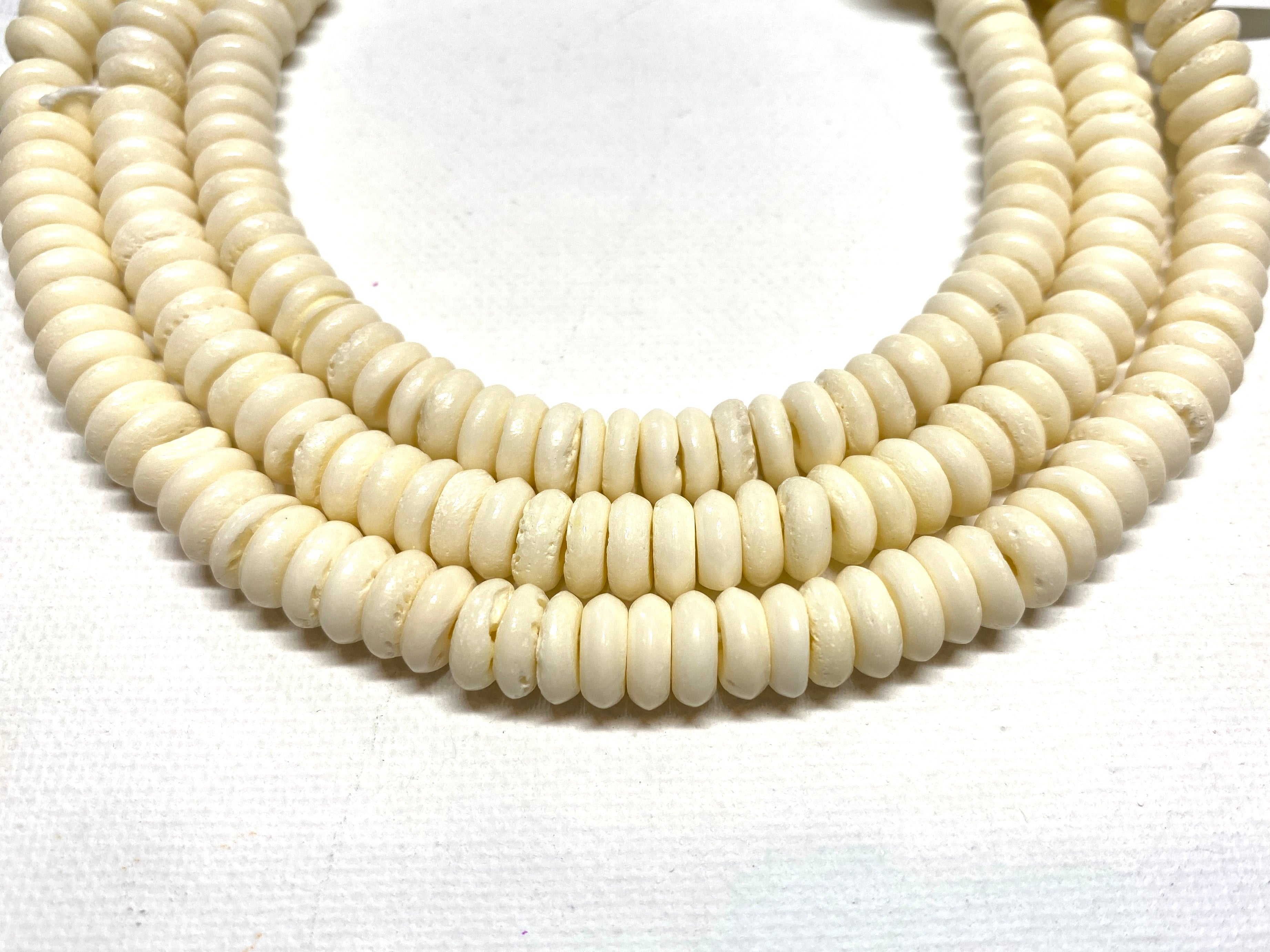 Bone Bead Strand - Saucer 8-9mm