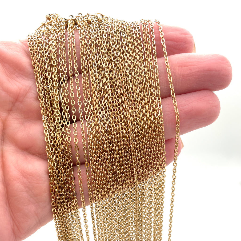 Stainless Steel Flat Cable Necklace 18”