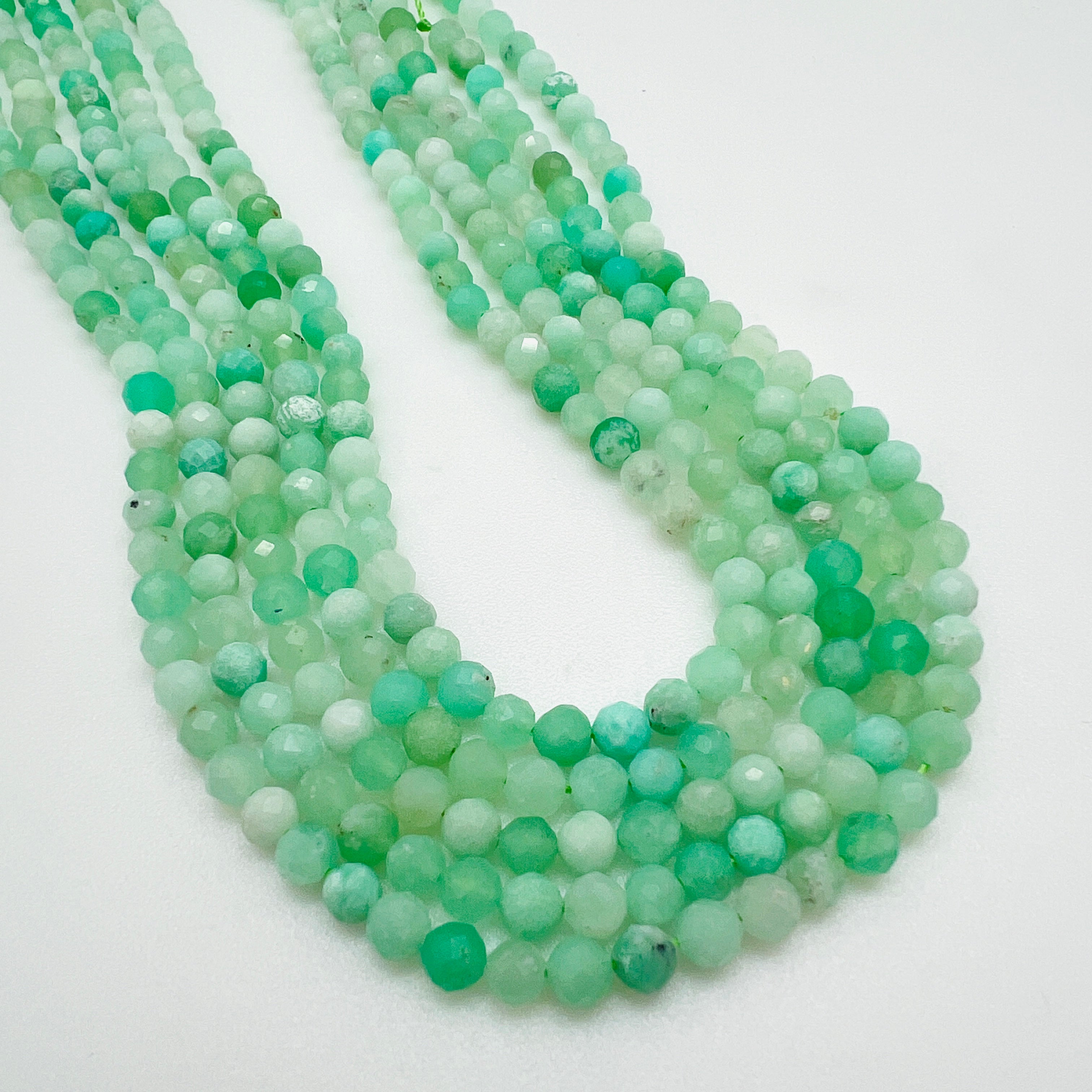 Australian Chrysoprase Faceted Rounds - 4mm