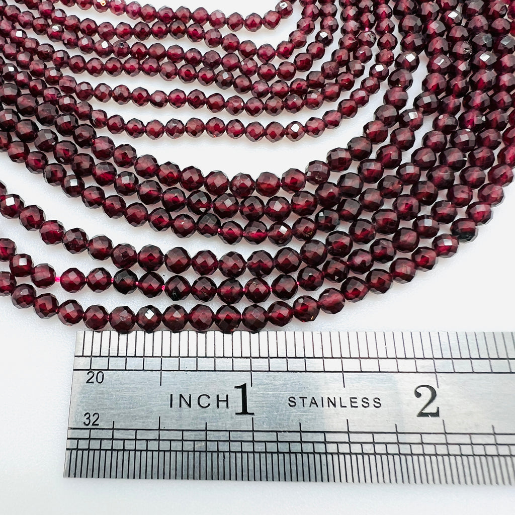 Garnet Faceted Rounds