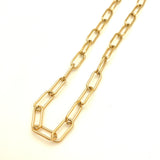 Round Paperclip Chain Necklace - Plated Stainless - 18"