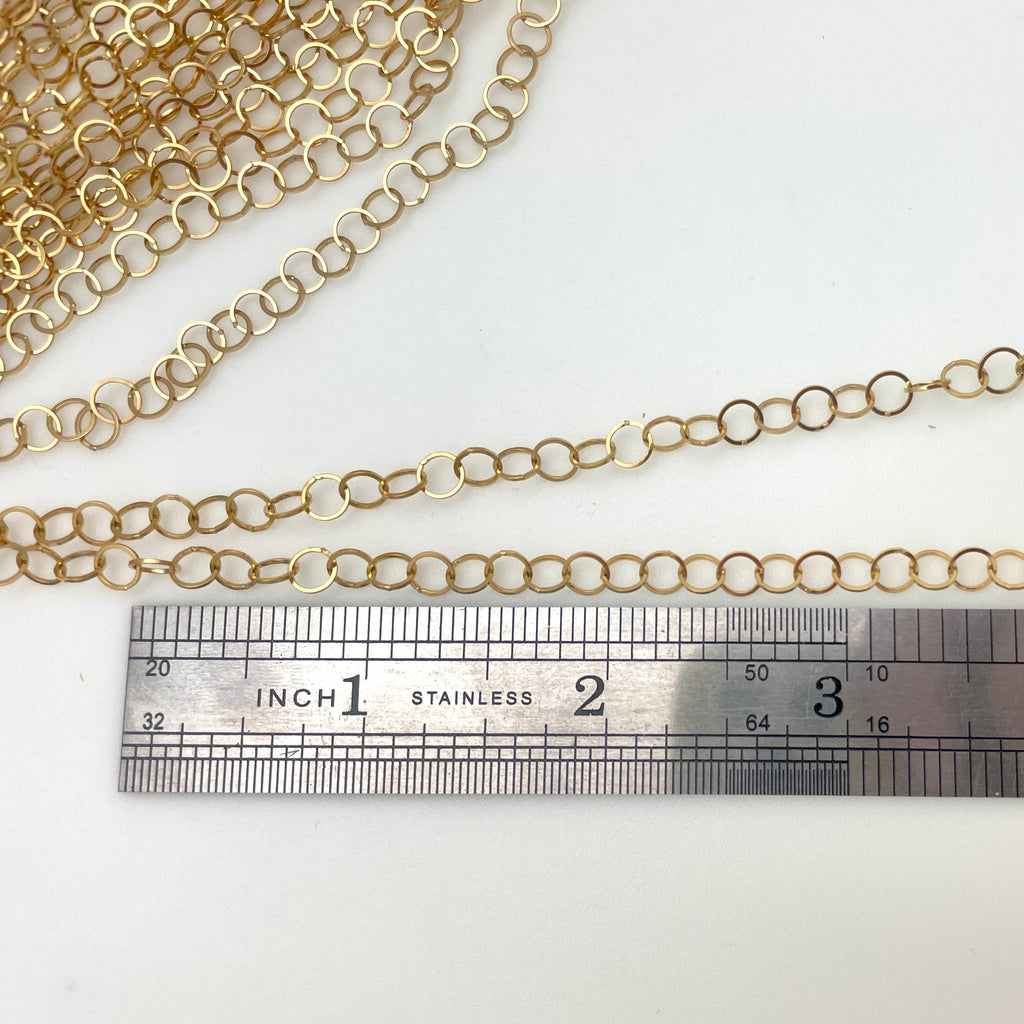 Circle Link Gold Plated Stainless Necklace