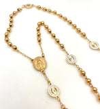 Stainless Steel Rosary with Pavé Discs