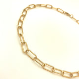 Round Paperclip Chain Necklace - Plated Stainless - 18"