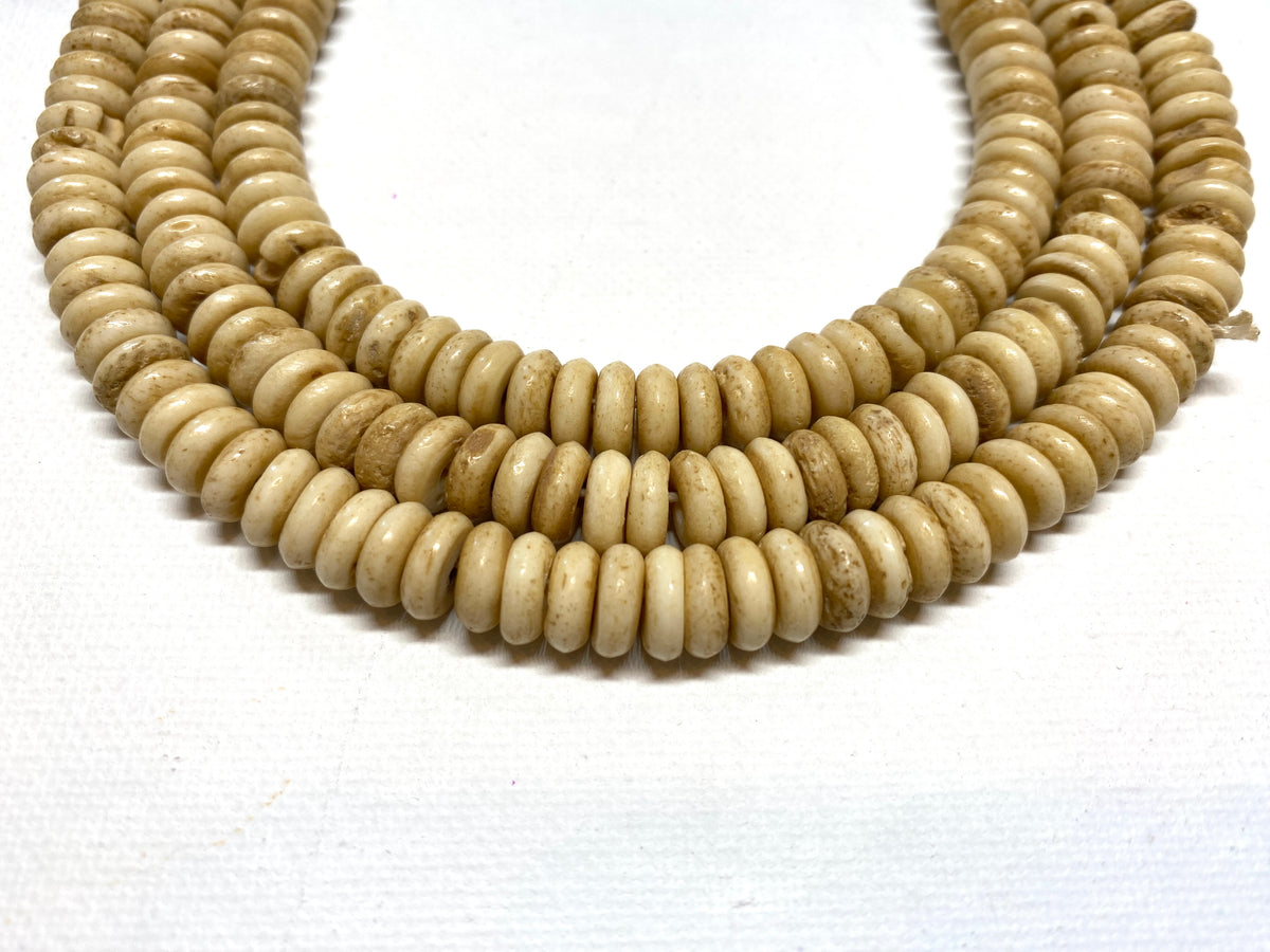 Bone Bead Strand - Saucer 8-9mm