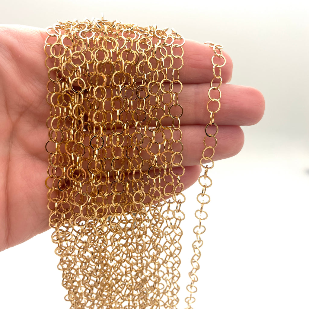 Circle Link Gold Plated Stainless Necklace