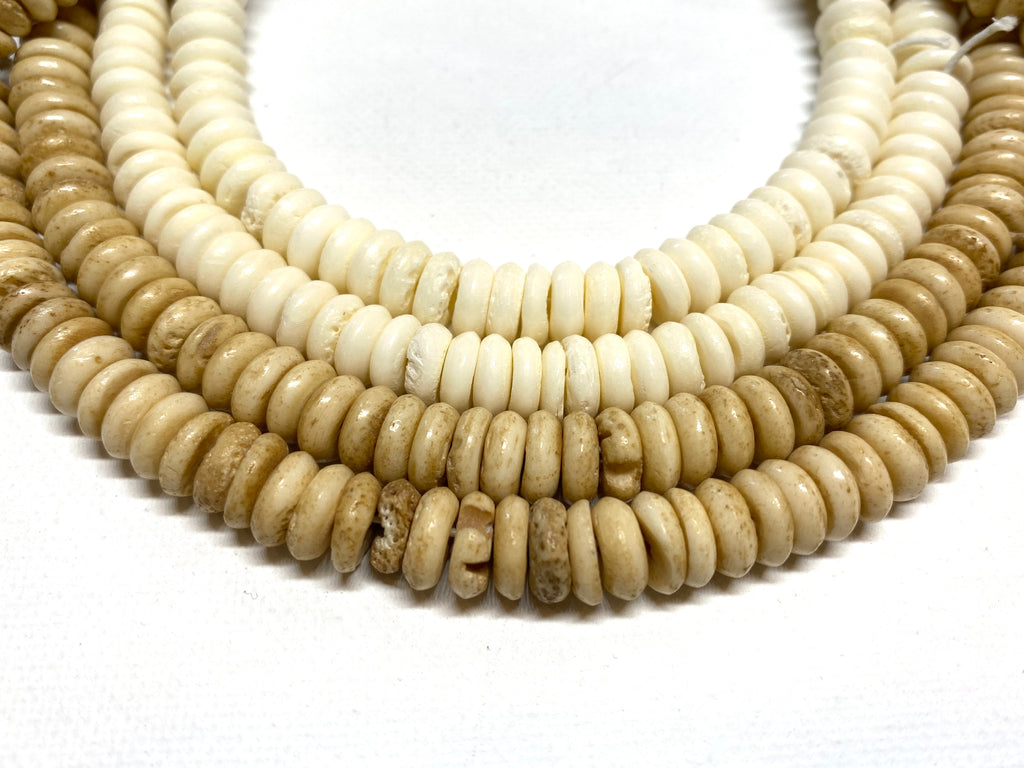 Bone Bead Strand - Saucer 8-9mm
