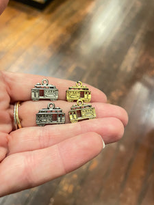 Pewter streetcar charms