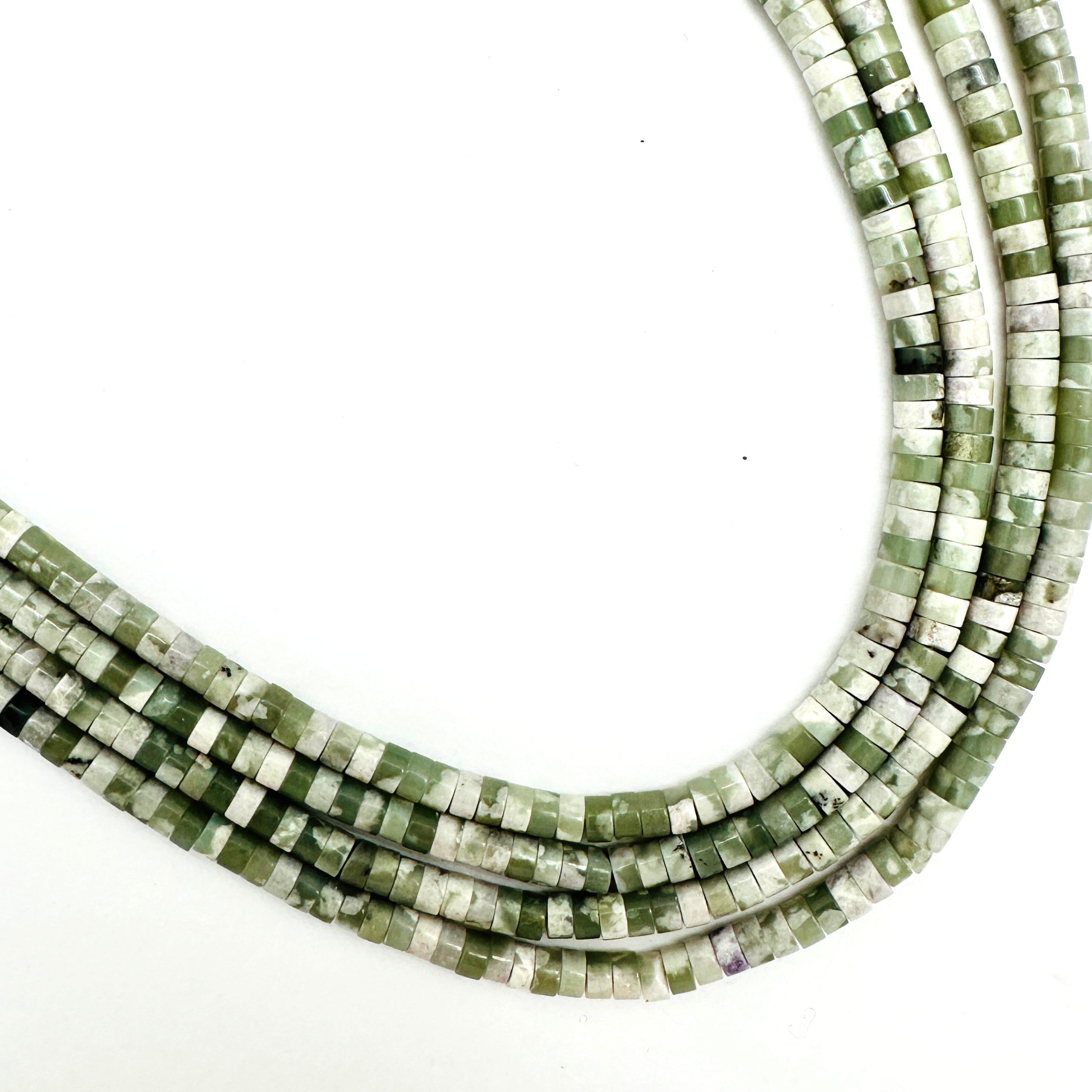 Peace Jade- 2x4 Heishi