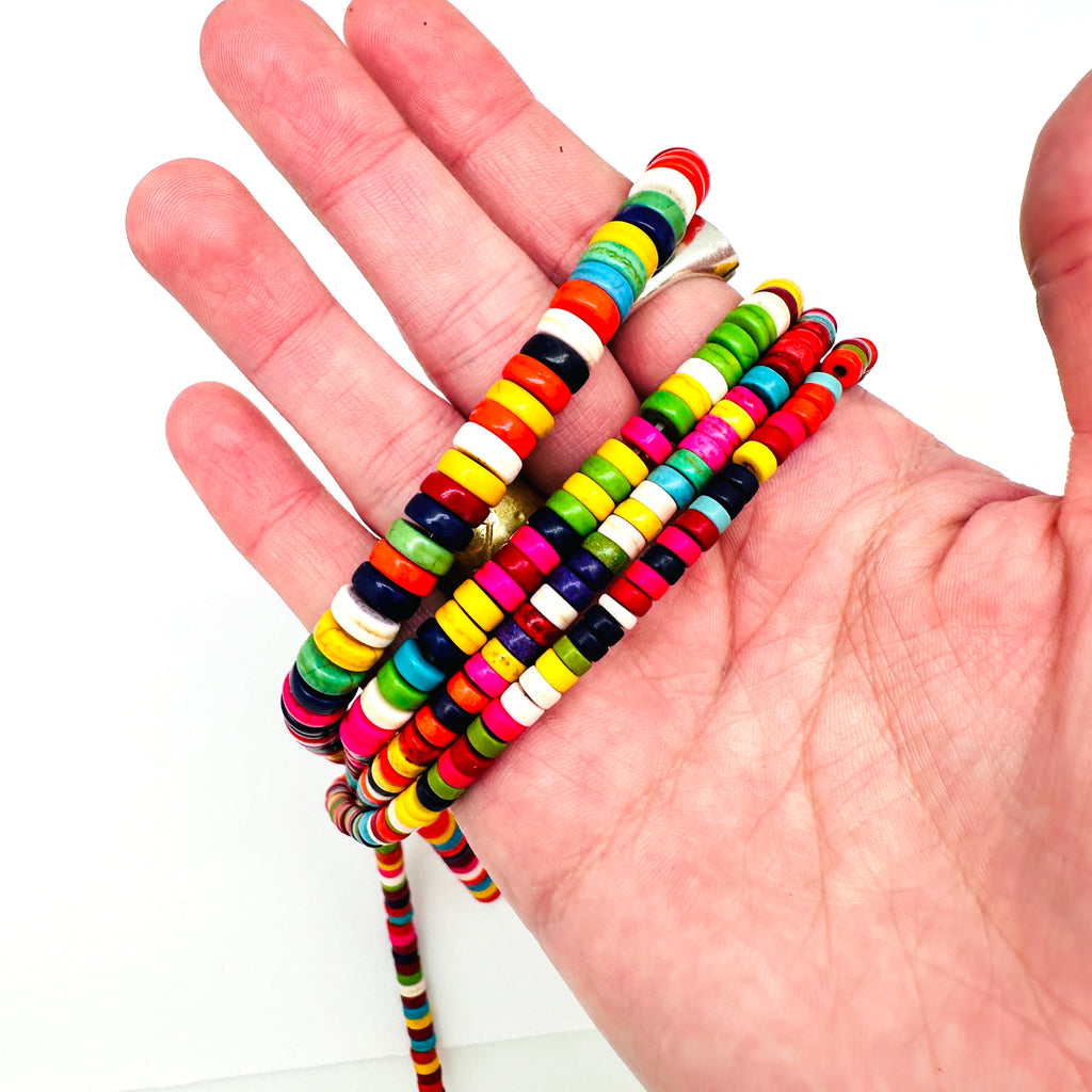 Dyed Magnesite- Multicolor Heishi