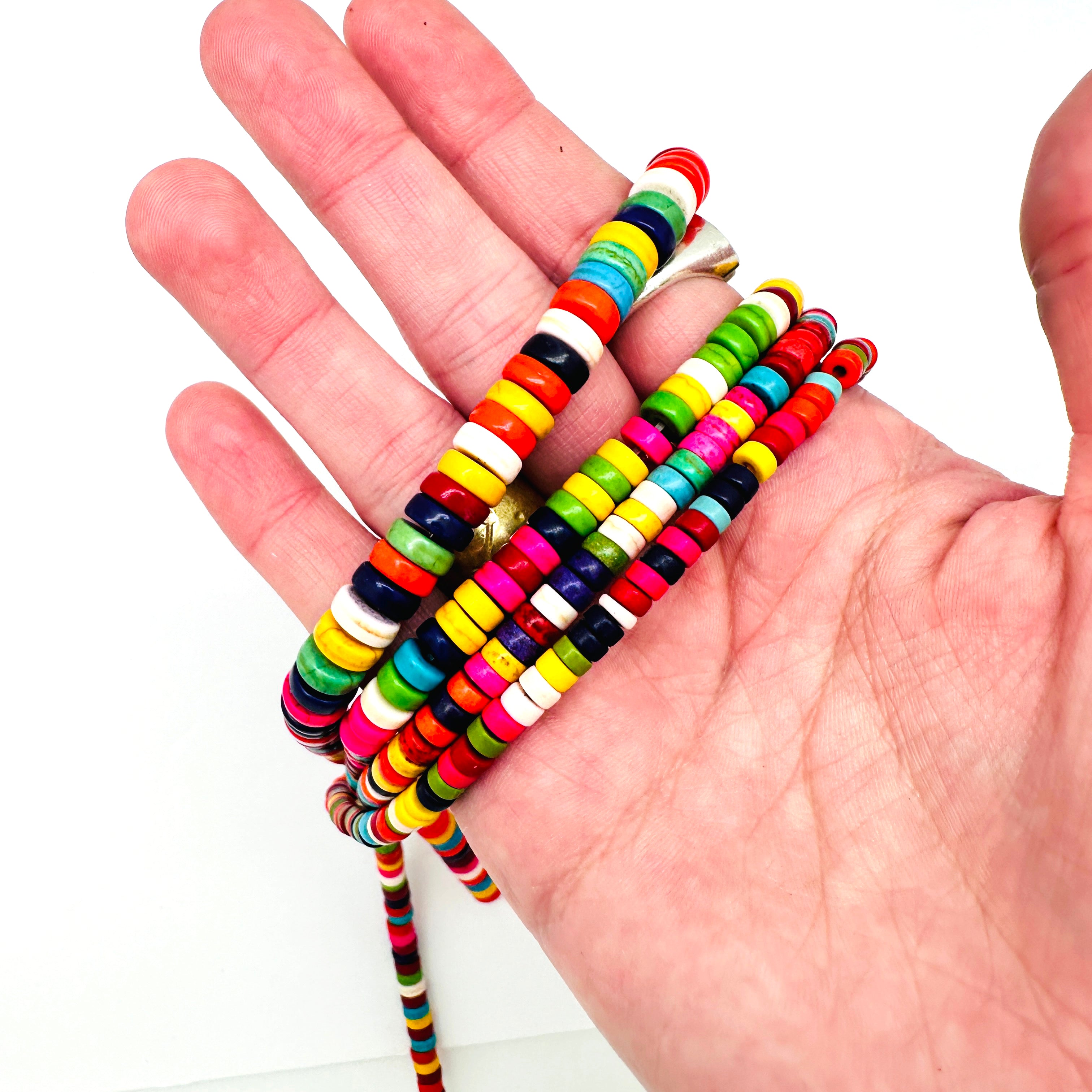 Dyed Magnesite- Multicolor Heishi